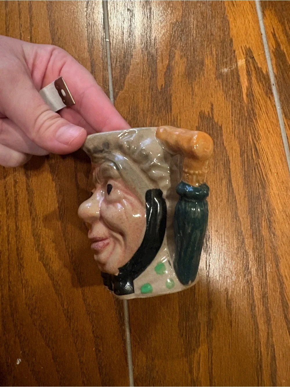 Vintage Old Woman Character Toby Mug in Cream, Green & Black